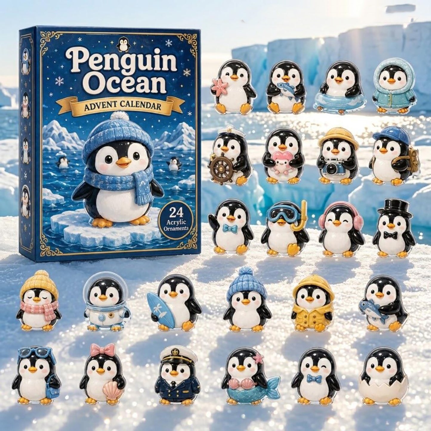 Cute Penguin 2026 Advent Calendar Sea Life Lover Merch Nautical Xmas Gift