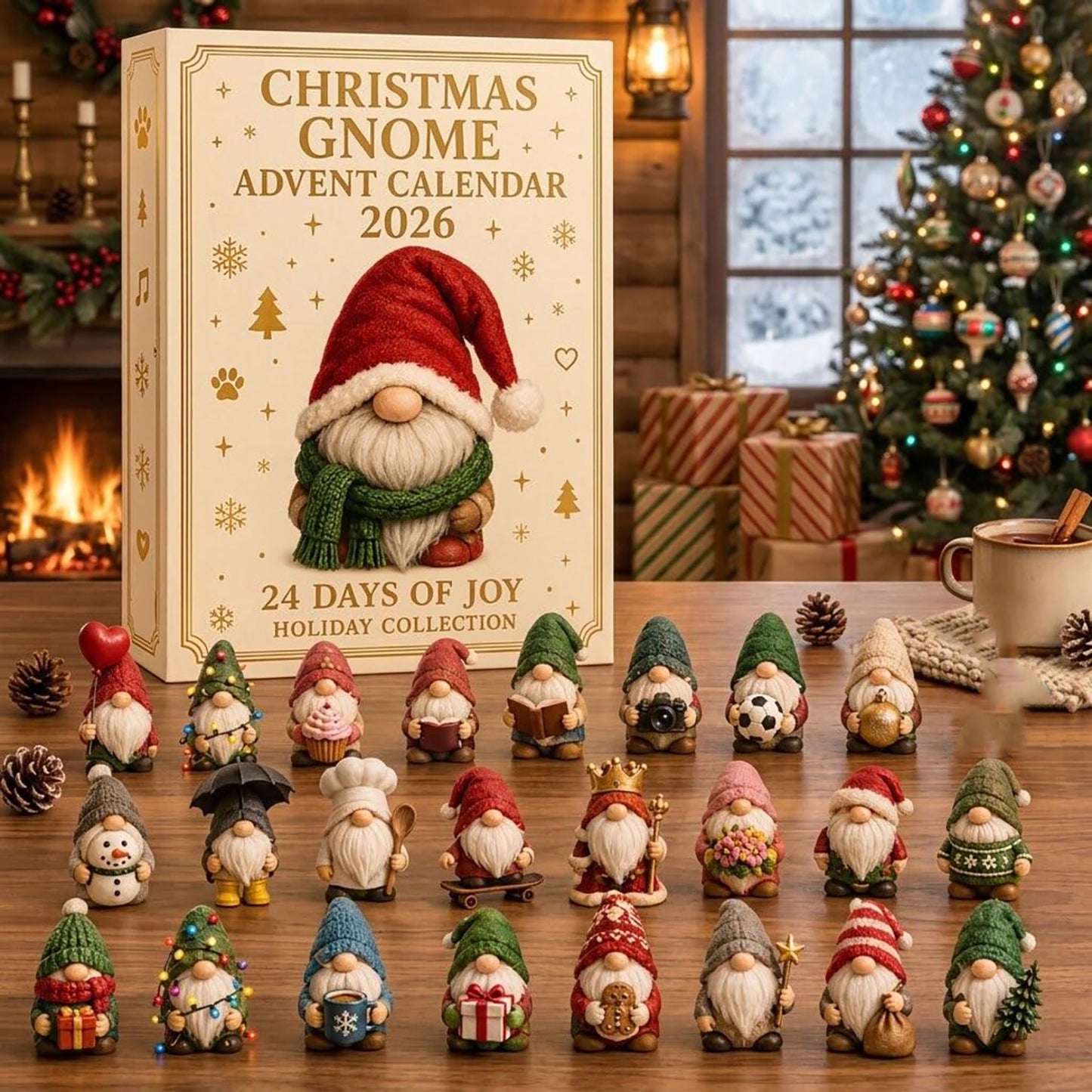 Christmas Gnome 2026 Advent Calendar Gnome Lover Merch Holiday Countdown Gift For Men