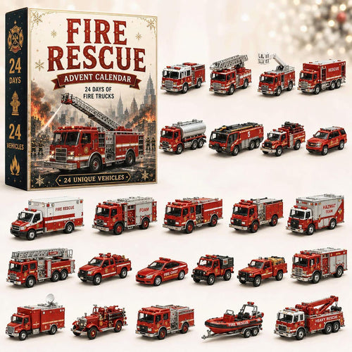 Fire Rescue 2026 Advent Calendar Firefighter Lover Merch Rescue Vehicle Holiday Decor Gift