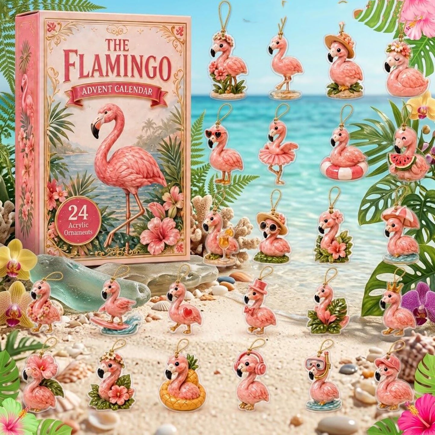 Pink Flamingo Advent Calendar 2026 Flamingo Lover Merch Xmas Gift For Flamingo Lovers