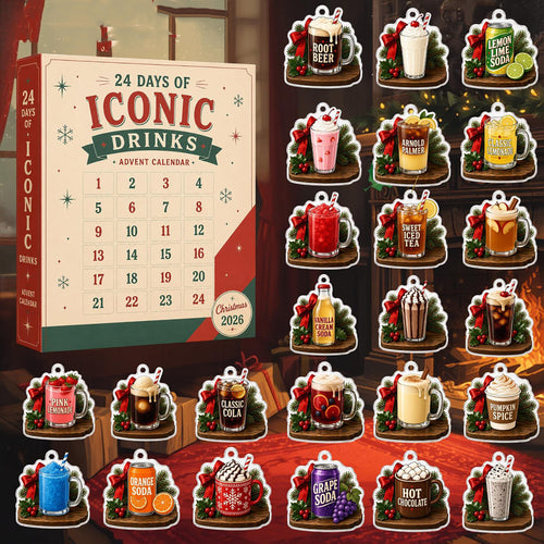 Iconic Drinks Retro 2026 Advent Calendar American Drink Merch Ornament Gift Ideas