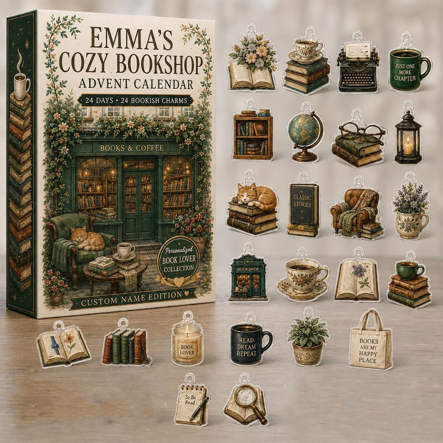 Book Lover 2026 Advent Calendar Cozy Reader Merch Bookish Charm Gift Ideas For Her