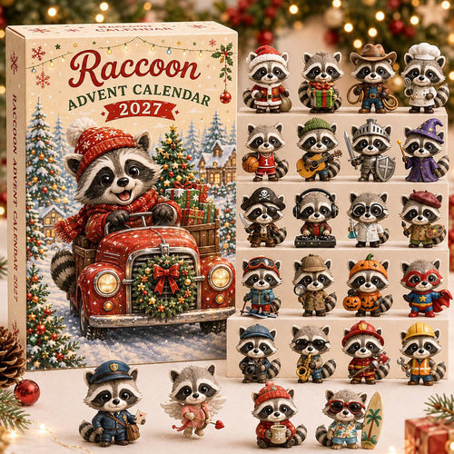 Cute Raccoon 2027 Advent Calendar Woodland Animal Merch Festive Holiday Decor Gift