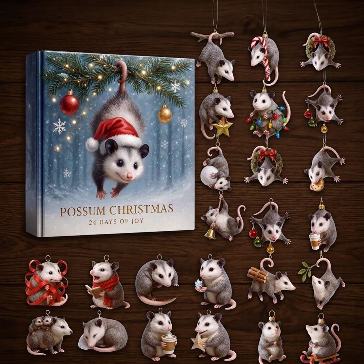 Cute Possum Opossum 2026 Advent Calendar Animal Lover Merch Holiday Xmas Decor Gift