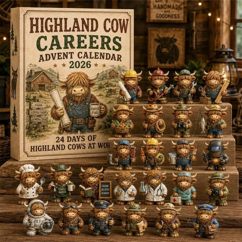 Highland Cow Careers Advent Calendar 2026 Funny Farm Christmas Countdown Merch Gift Idea