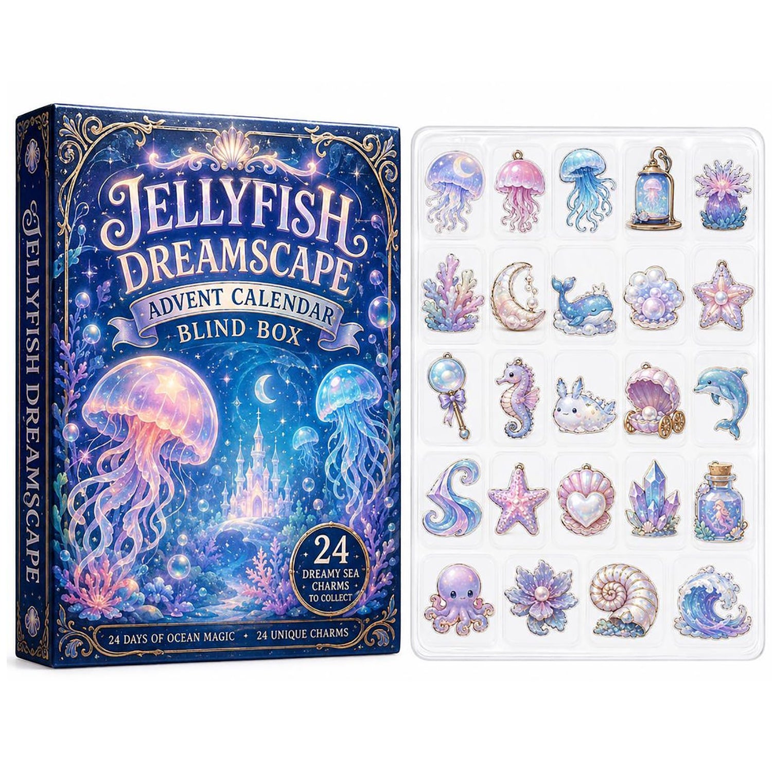 Dreamy Jellyfish Ocean 2026 Advent Calendar Kawaii Sea Merch Bioluminescent Xmas Gift