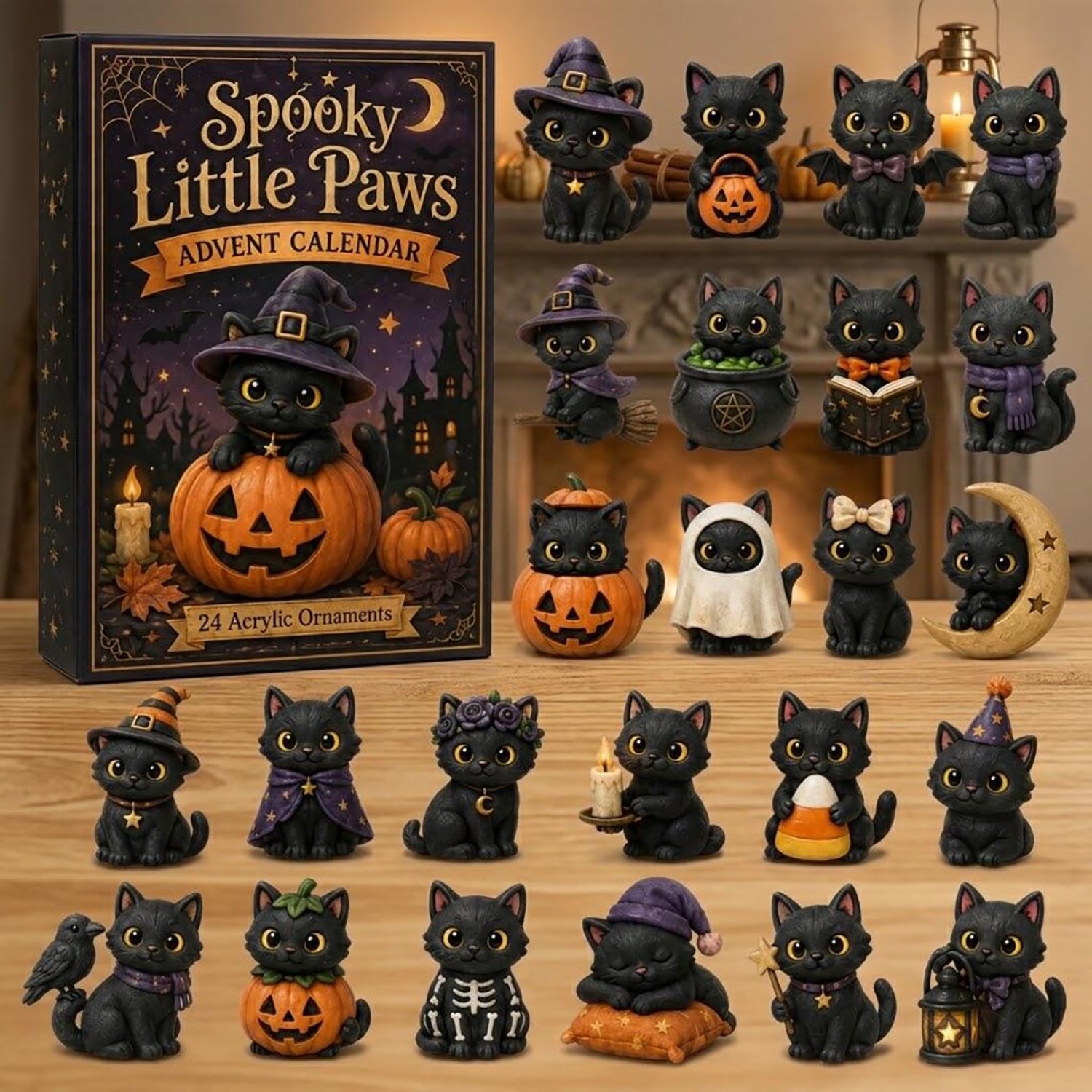 Black Cat Halloween Advent Calendar 2026 Spooky Merch Gift For Black Cat Mom