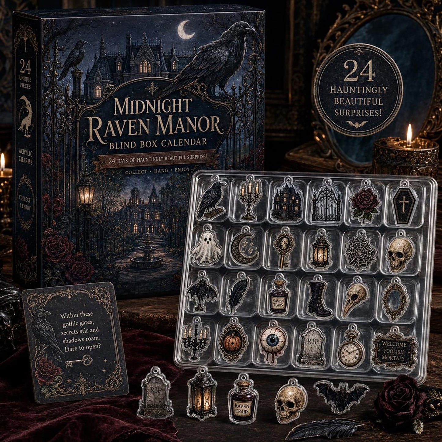 Gothic Raven Haunted 2026 Advent Calendar Gothic Lover Merch Spooky Gift Ideas