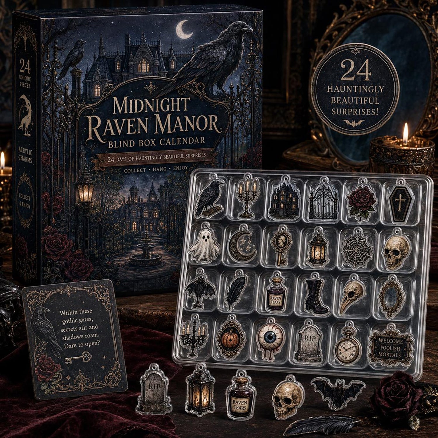Gothic Raven Haunted 2026 Advent Calendar Gothic Lover Merch Spooky Gift Ideas