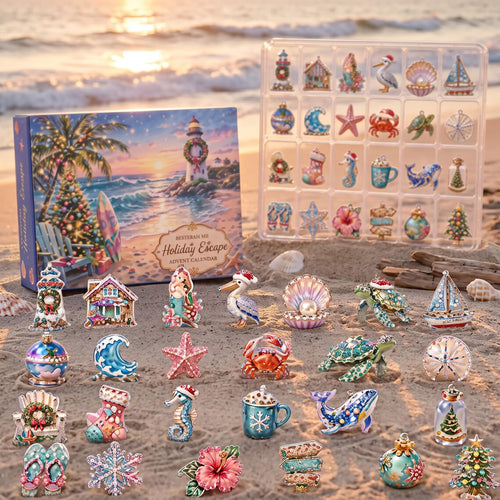 Seaside Coastal Christmas Advent Calendar Beach Tropical Holiday Merch Ocean Beach Lover Gift