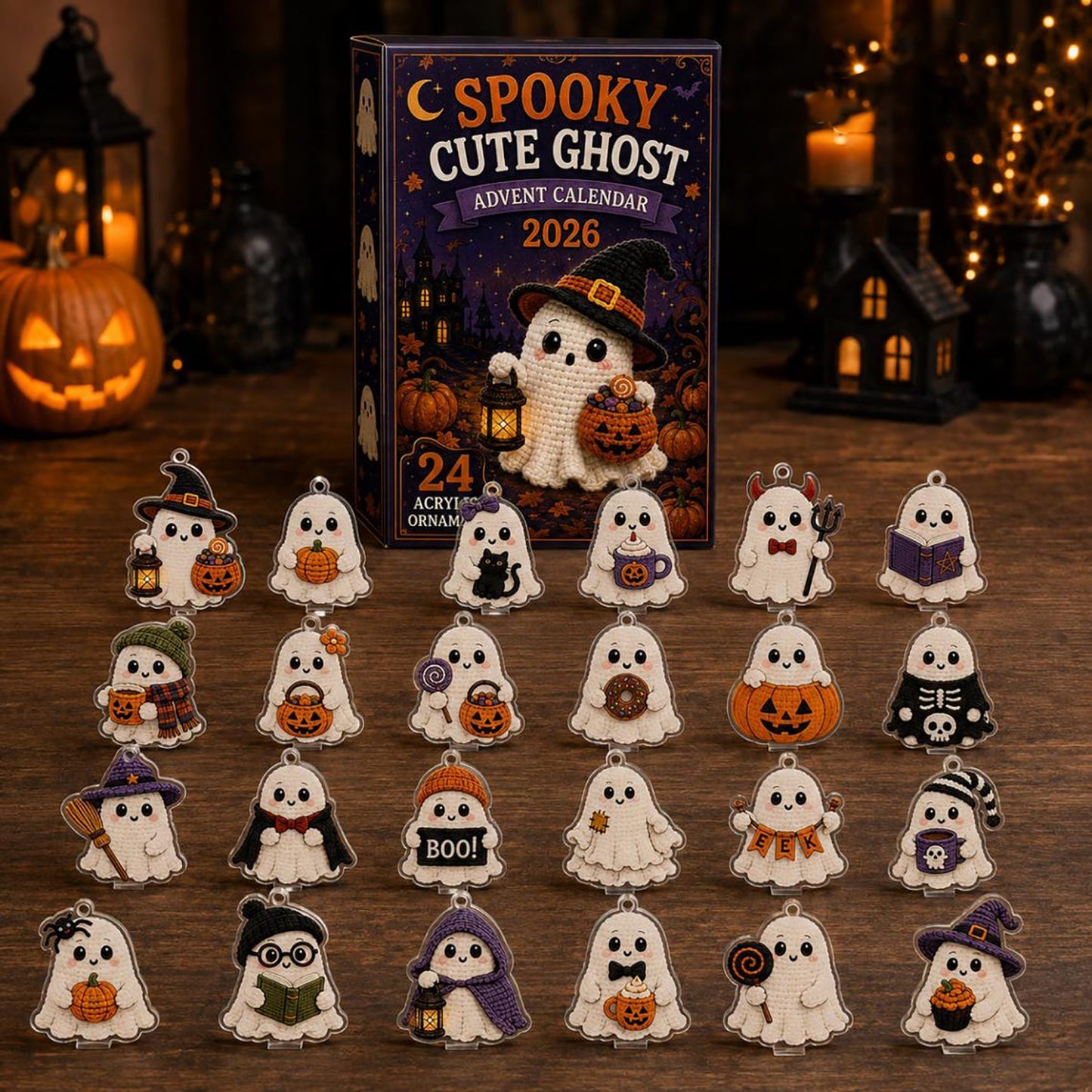 Spooky Cute Ghost 2026 Advent Calendar Ghost Lover Merch Cute Halloween Decor Gift