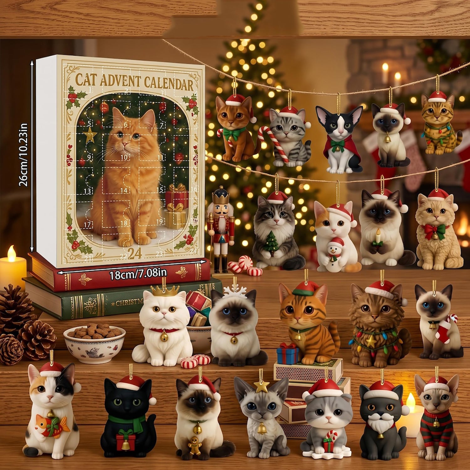 Cat Advent Calendar 2026 Cat Lover Christmas Merch Cute Cat Christmas Decor Gift