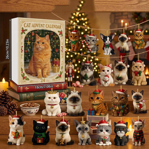 Cat Advent Calendar 2026 Cat Lover Christmas Merch Cute Cat Christmas Decor Gift