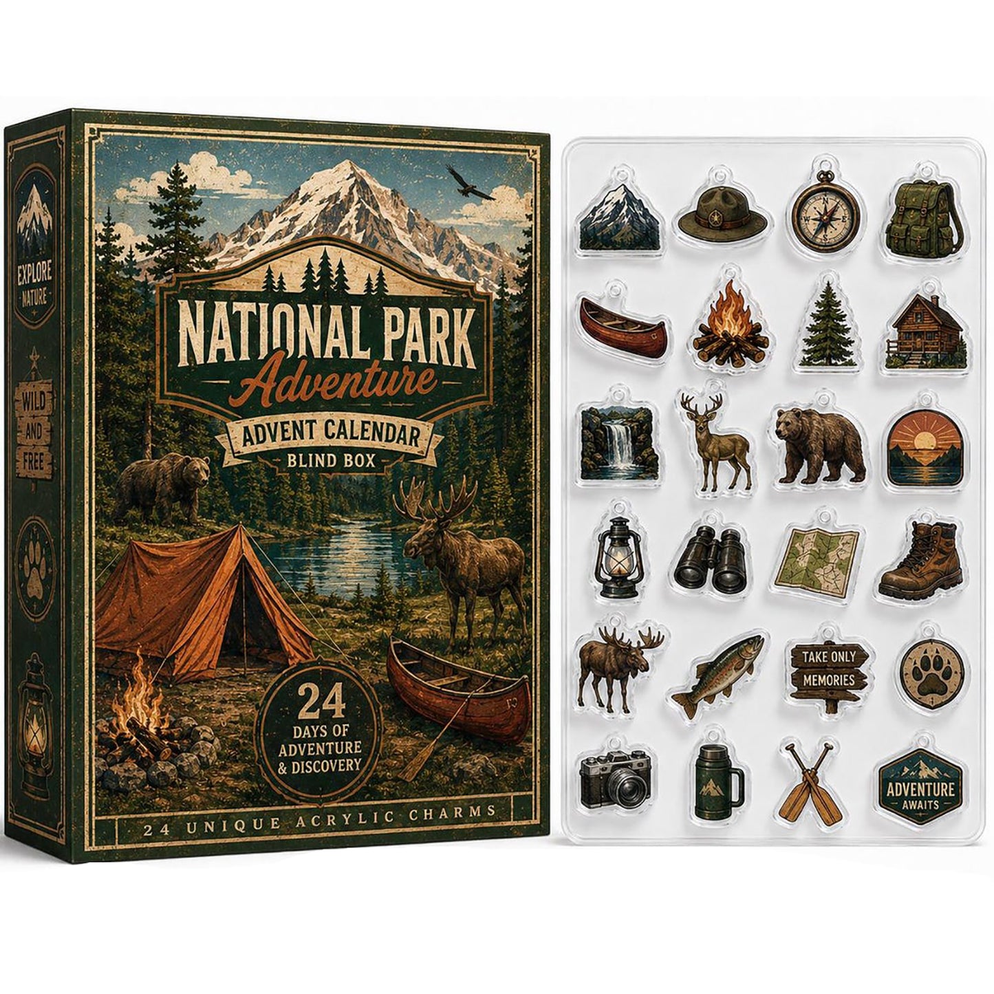 National Park Camping 2026 Advent Calendar Hiking Outdoor Merch Hiker Camper Xmas Gift