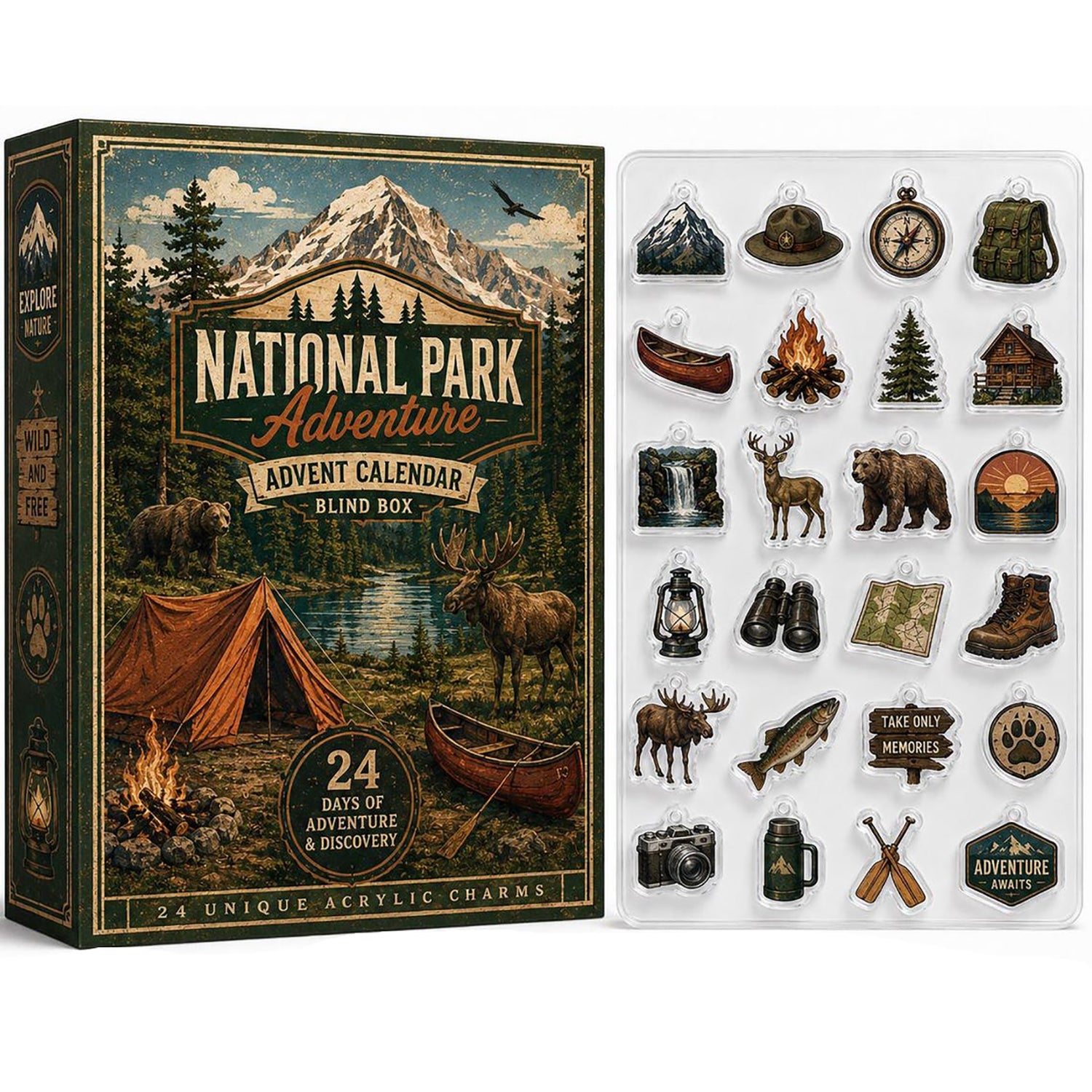 National Park Camping 2026 Advent Calendar Hiking Outdoor Merch Hiker Camper Xmas Gift