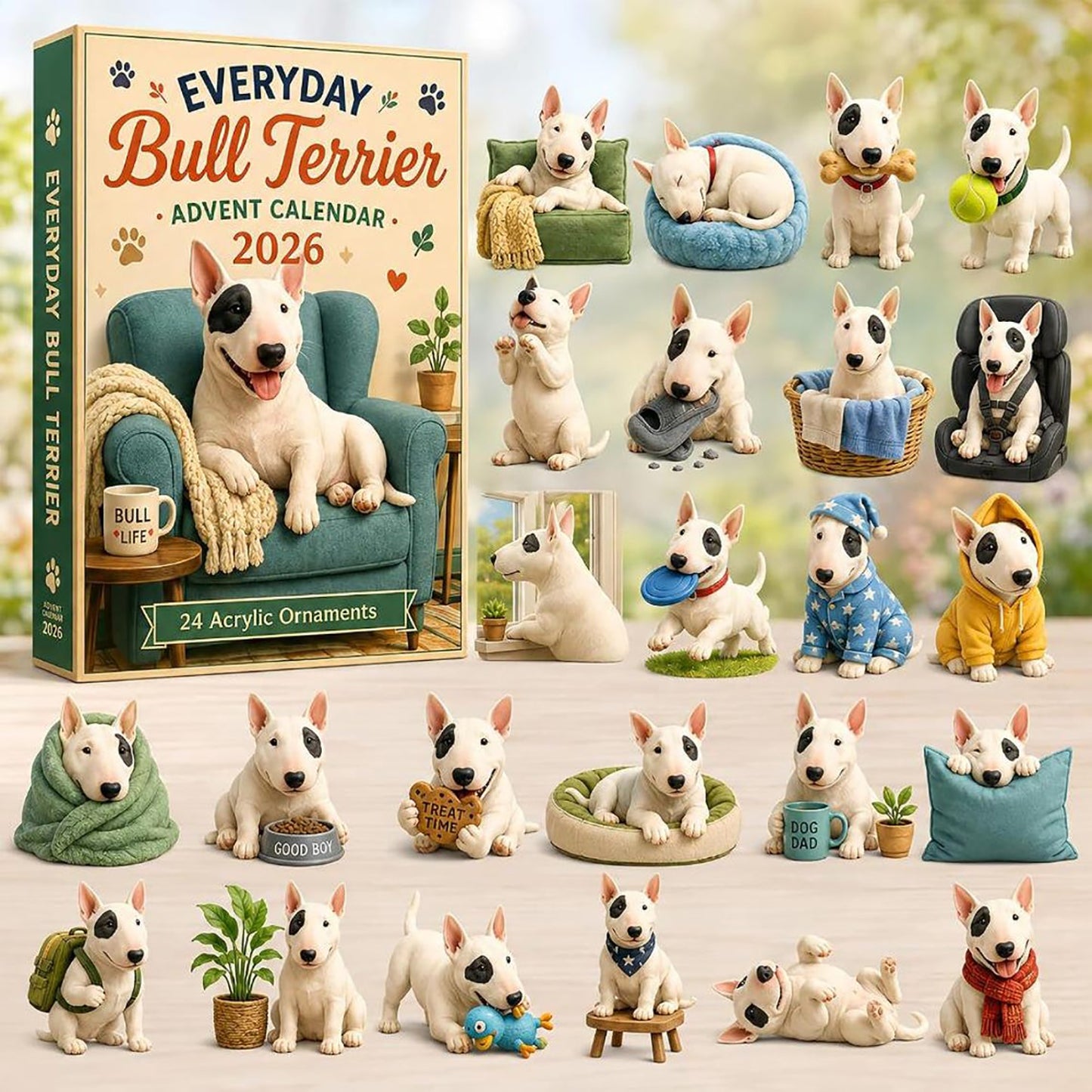 Bull Terrier Dog 2026 Advent Calendar Dog Owner Merch Breed Collector Gift