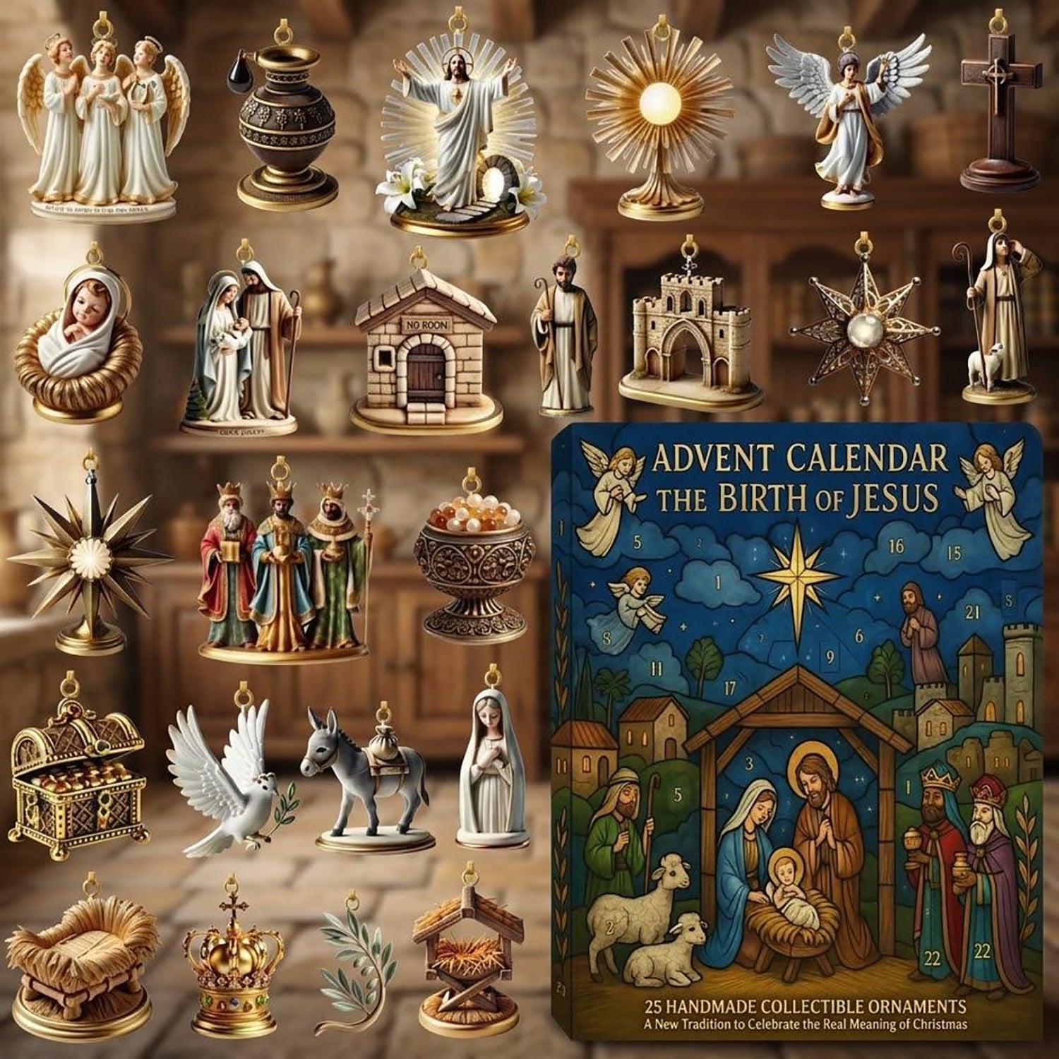 Nativity Scene Advent Calendar 2026 Christian Christmas Merch Religious Xmas Gift