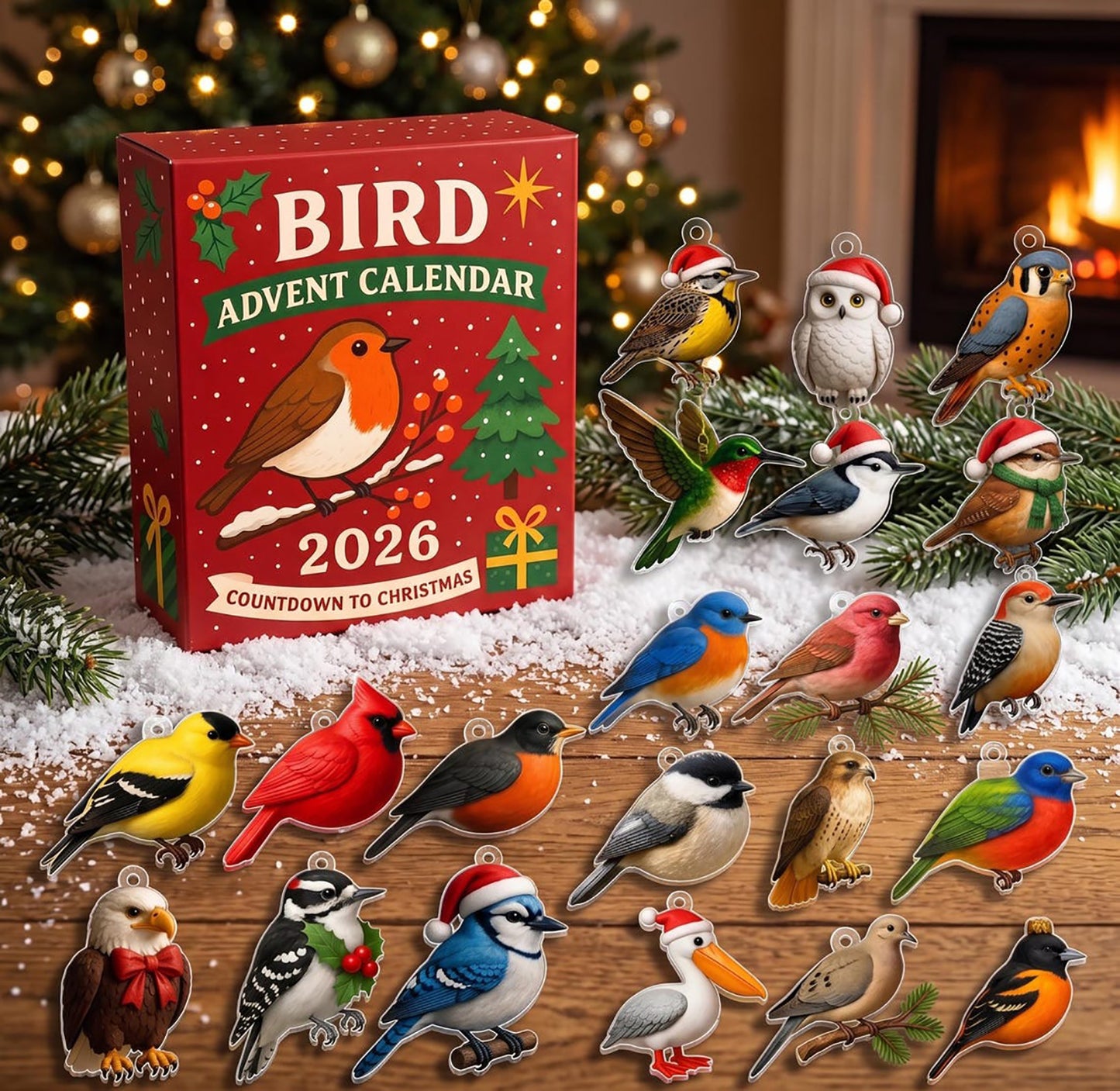 Bird Christmas Advent Calendar 2026 Bird Lover Merch Nature Inspired Holiday Decor Gift