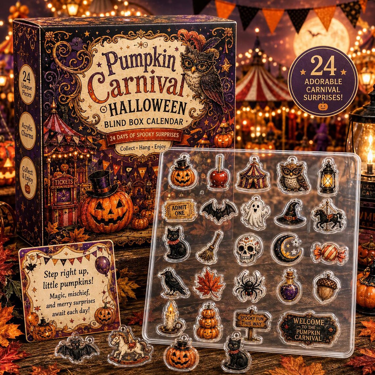 Halloween Pumpkin Carnival 2026 Advent Calendar Spooky Charms Merch Halloween Gift Set
