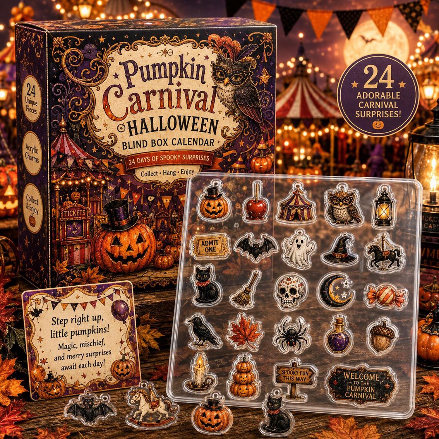 Halloween Pumpkin Carnival 2026 Advent Calendar Spooky Charms Merch Halloween Gift Set