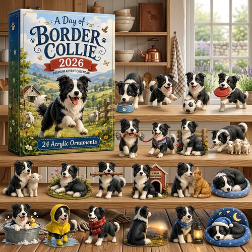 Border Collie Advent Calendar 2026 Dog Lover Merch Cute Puppy Xmas Gift