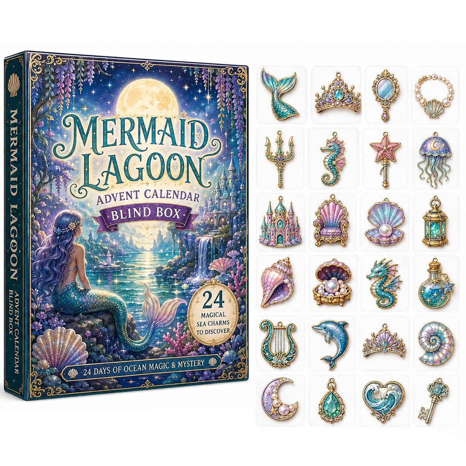 Mermaid Ocean Fantasy 2026 Advent Calendar Mermaidcore Lover Merch Mermaid Xmas Gift